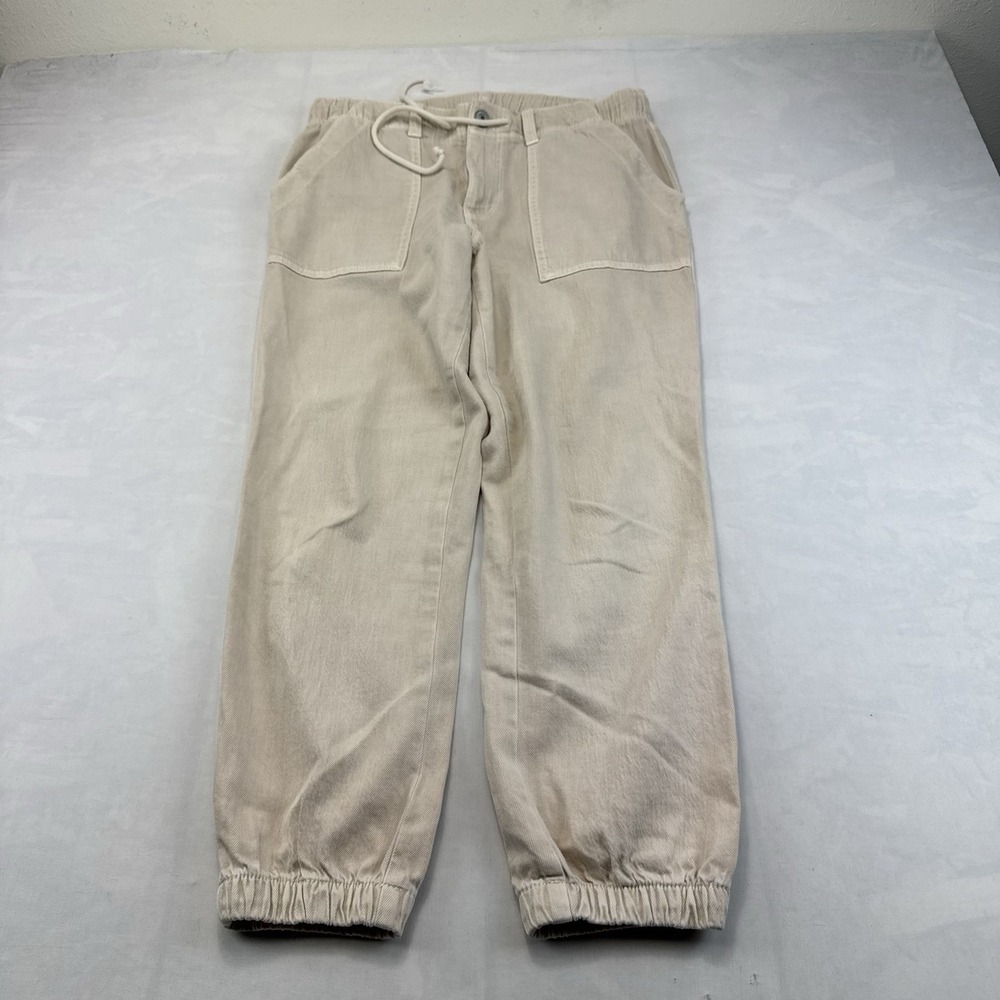 American Eagle Womens 8 Regular Beige Khaki Cargo Jogger Pants Drawstring